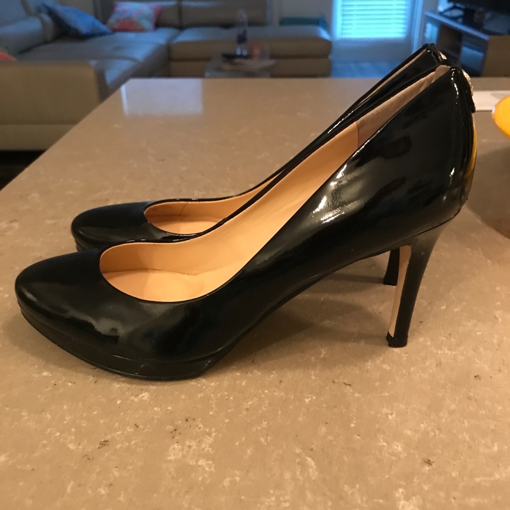 Black Patten Leather Heels